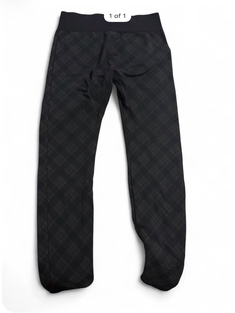 Women's Black Plaid Leggings with High Waist